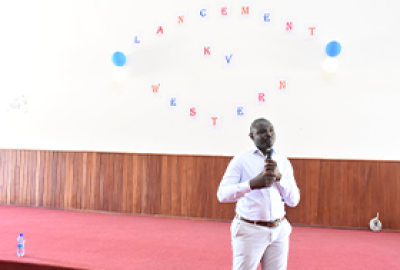 A presenter at Kifaransa Village launch, Maseno University